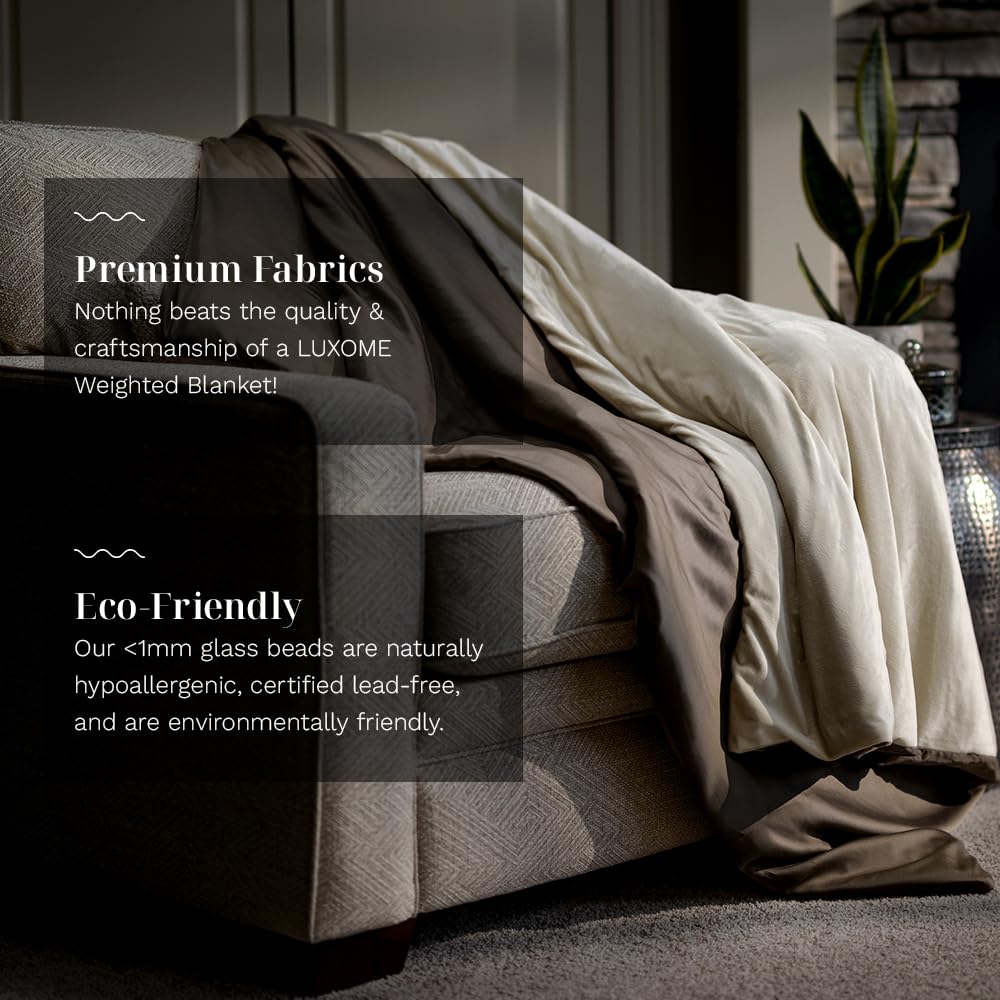 LUXOME Luxury Weighted Blanket for Adults: The Blanket That Holds You — 18 lb Weighted Blanket with Cooling Cover, Queen