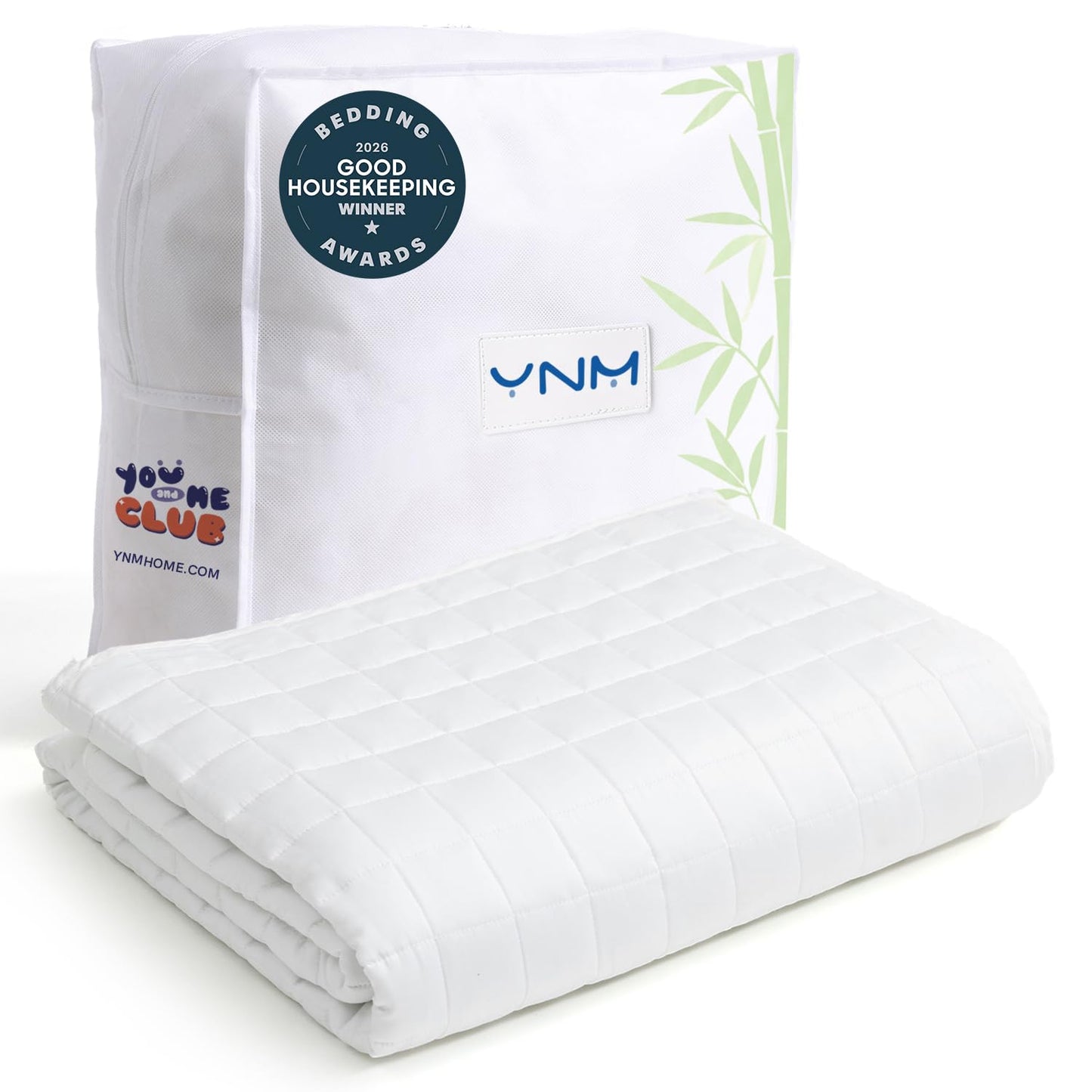 YnM Cooling Weighted Blanket: The Blanket That Holds You Without Cooking You — 15lb Bamboo-Derived Rayon, 48"x72"
