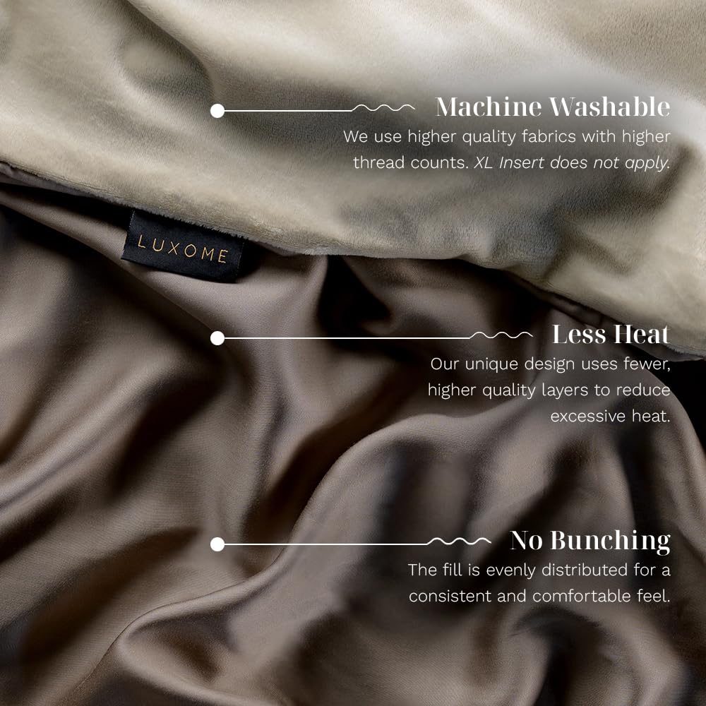 LUXOME Luxury Weighted Blanket for Adults: The Blanket That Holds You — 18 lb Weighted Blanket with Cooling Cover, Queen