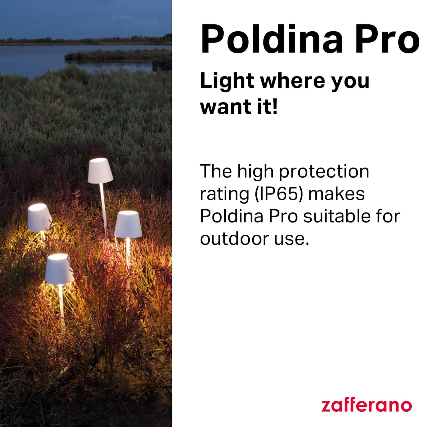Zafferano, Poldina Pro Lamp: The Cordless Lamp That Anchors a Surface — Zafferano Poldina Pro, Rechargeable