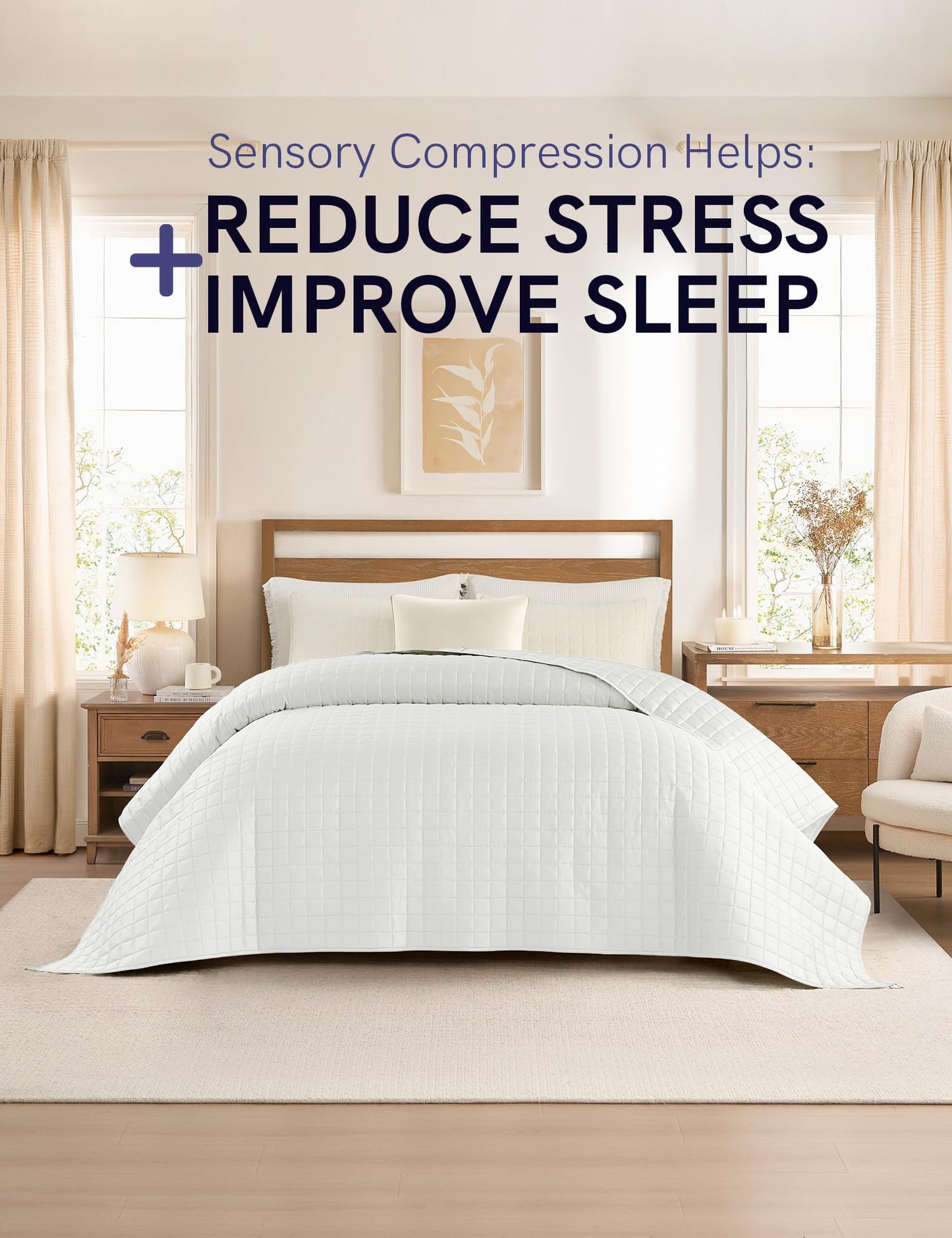 YnM Cooling Weighted Blanket: The Blanket That Holds You Without Cooking You — 15lb Bamboo-Derived Rayon, 48"x72"