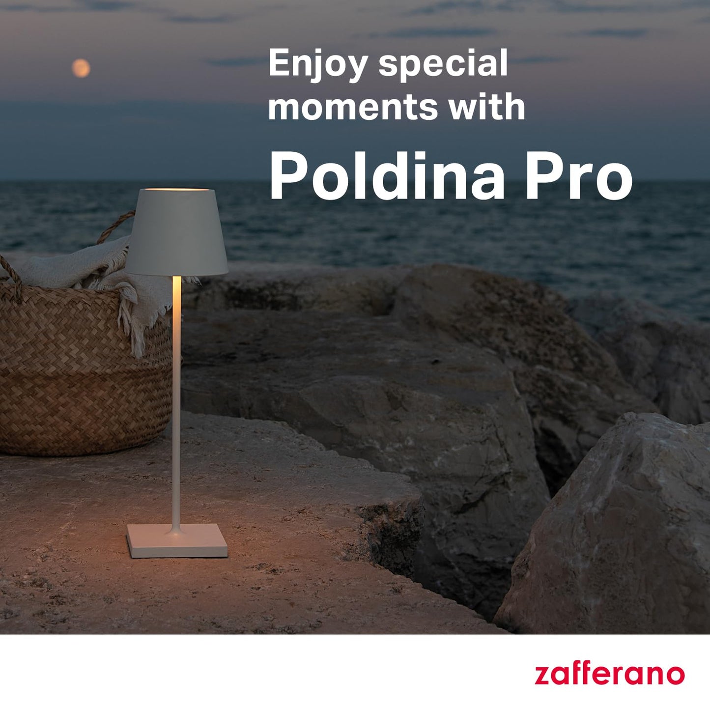 Zafferano, Poldina Pro Lamp: The Cordless Lamp That Anchors a Surface — Zafferano Poldina Pro, Rechargeable