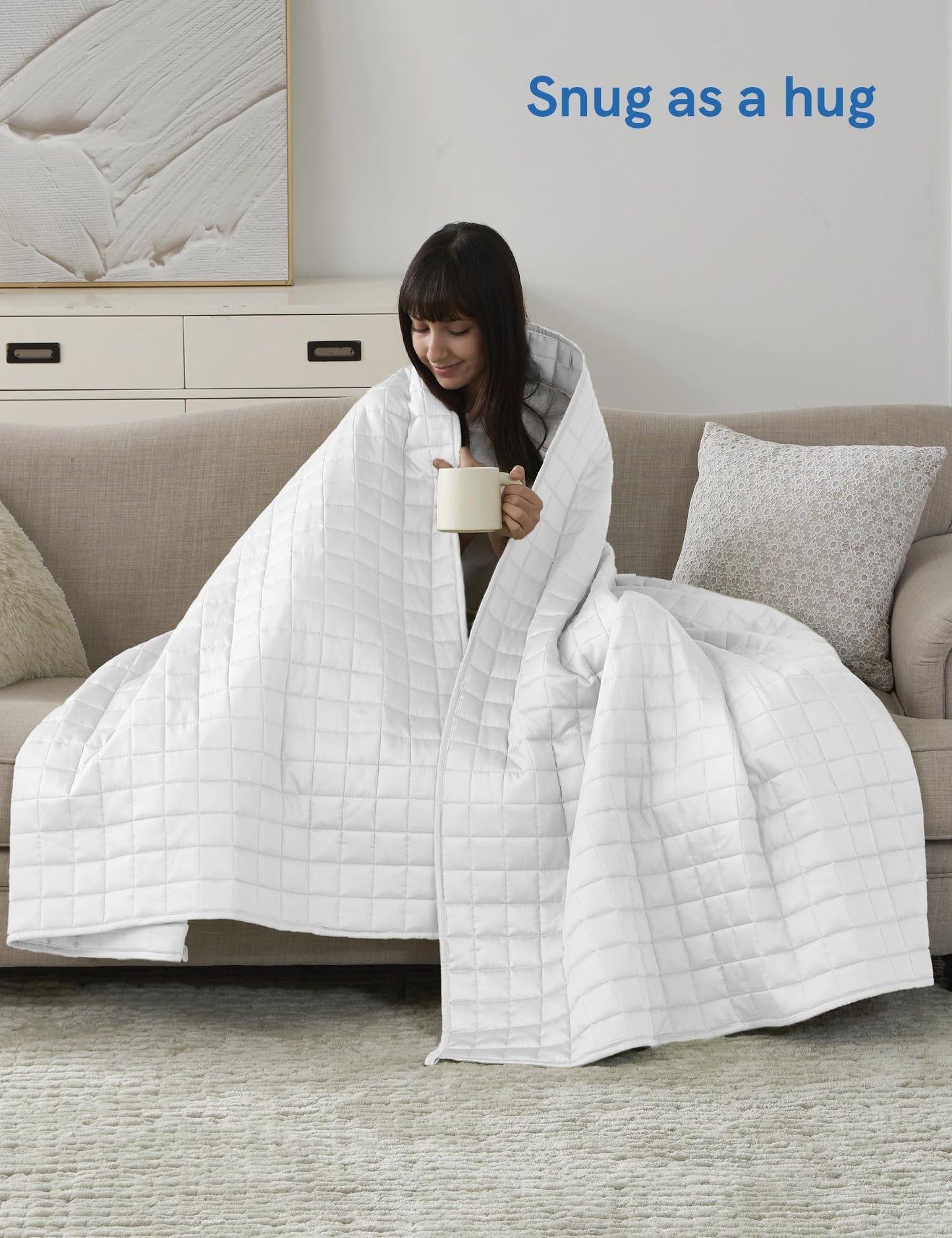 YnM Cooling Weighted Blanket: The Blanket That Holds You Without Cooking You — 15lb Bamboo-Derived Rayon, 48"x72"