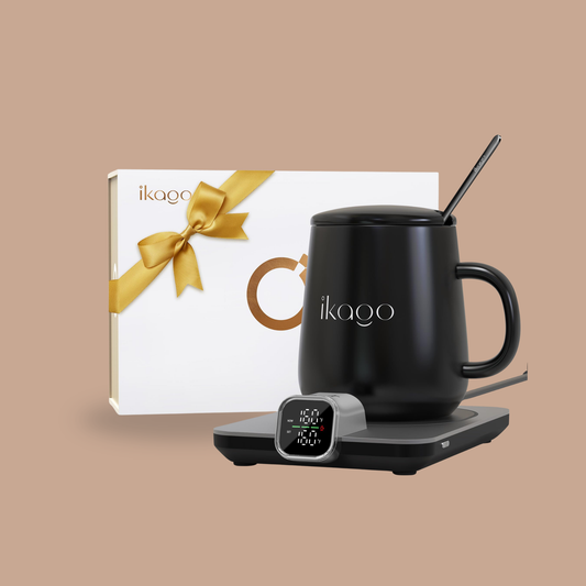 iKago Smart Mug Warmer & Ceramic Mug Set: The Mug Warmer That Saves the Second Half of the Cup — Smart Coffee Warmer with Ceramic Mug