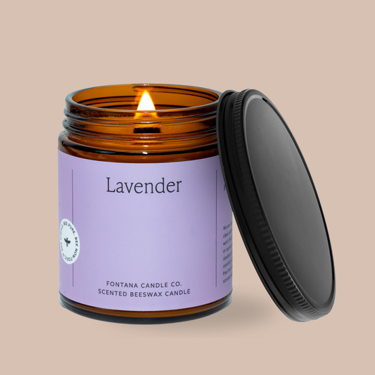 Fontana Candle Co Wood Wick Beeswax Jar Candle: The Candle That Does Not Pretend — Beeswax Wood-Wick Candle, Lavender