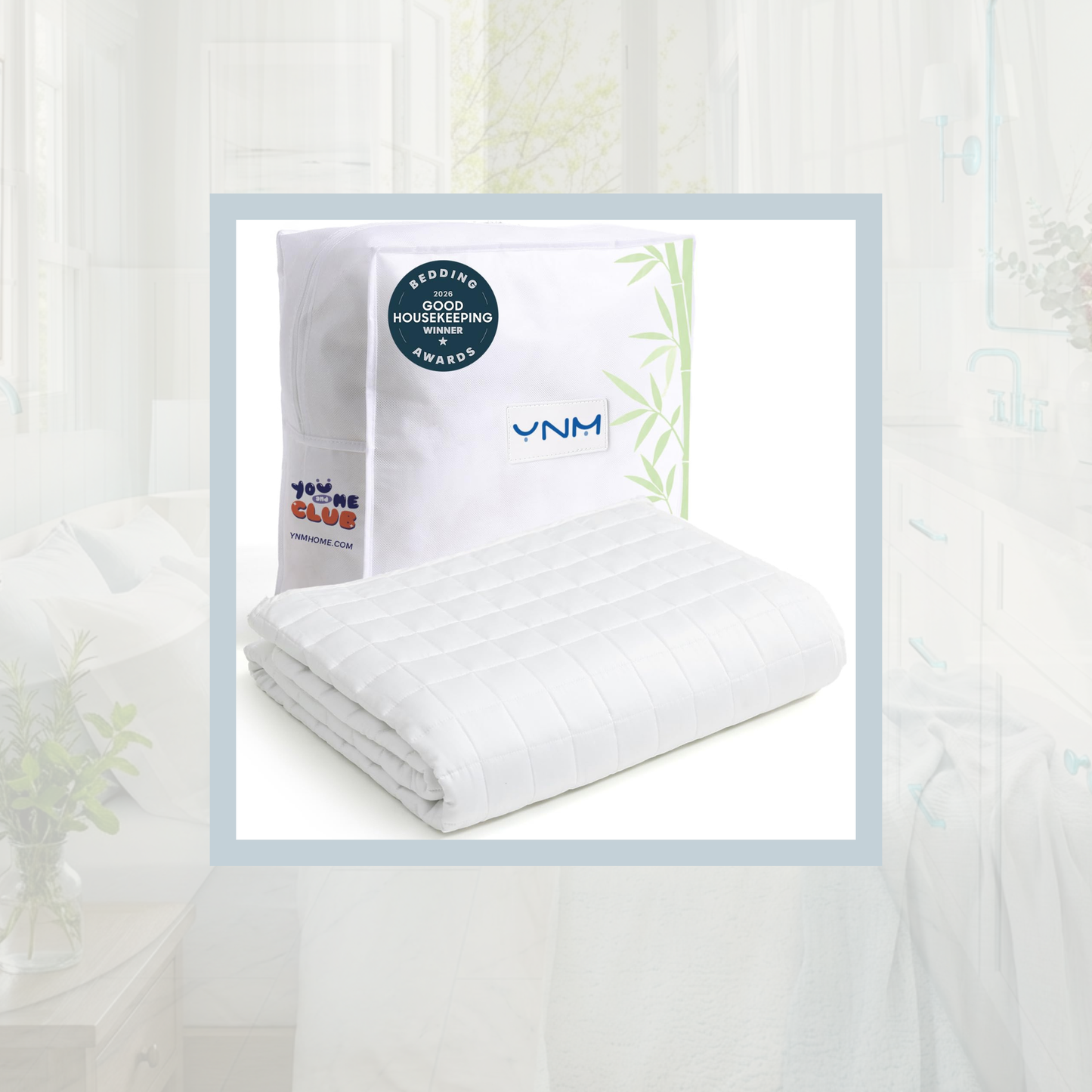YnM Cooling Weighted Blanket: The Blanket That Holds You Without Cooking You — 15lb Bamboo-Derived Rayon, 48"x72"