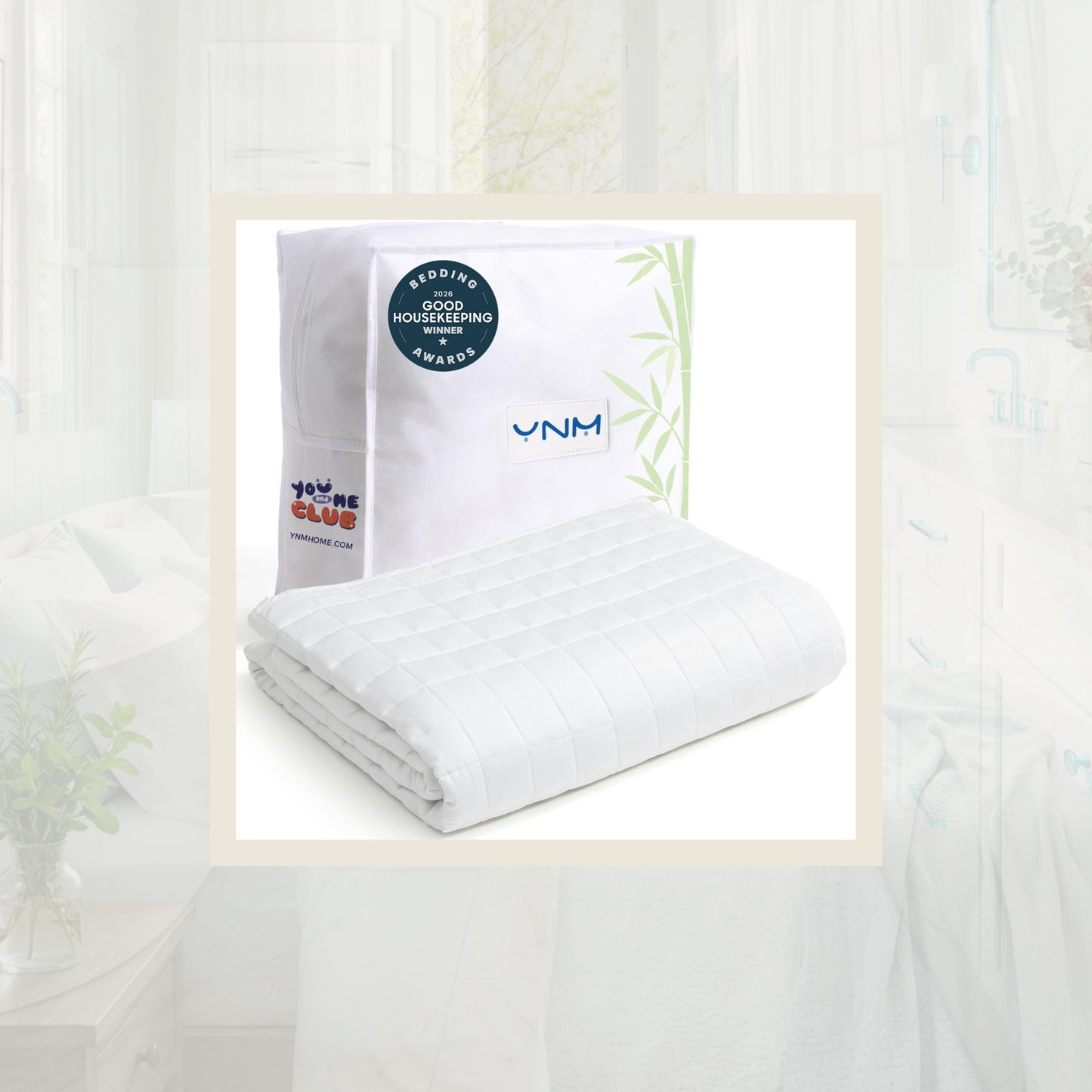 YnM Cooling Weighted Blanket: The Blanket That Holds You Without Cooking You — 15lb Bamboo-Derived Rayon, 48"x72"